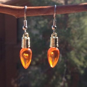 Orange Festive Holiday Christmas Earrings
